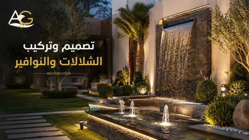 تصميم وتركيب الشلالات والنوافير