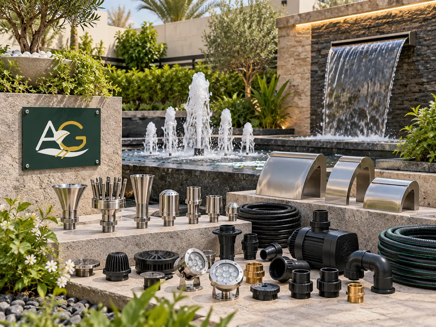 بيع مستلزمات النوافير والشلالات بالرياض