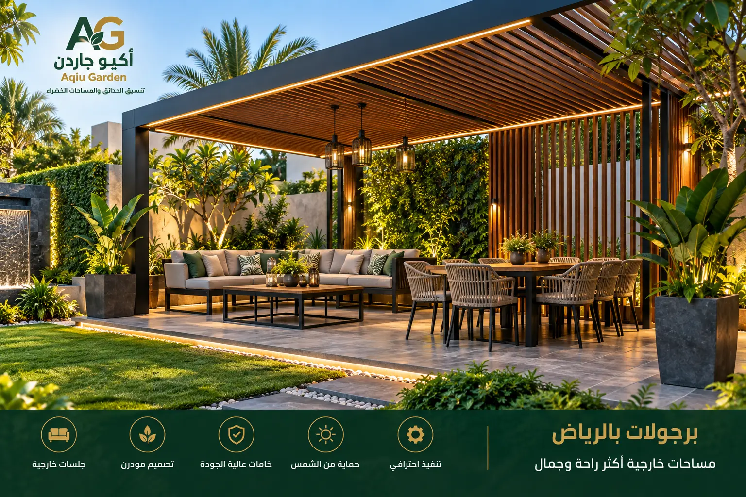 برجولات حدائق بالرياض للجلسات الخارجية والفلل